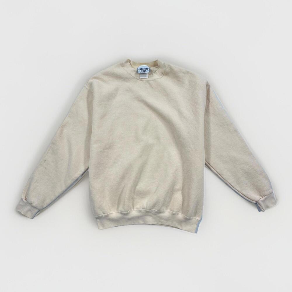 Vintage 90s Lee Heavyweight Yellow Beige Blank Sweatshirt Mens Med-Lrg USA Made